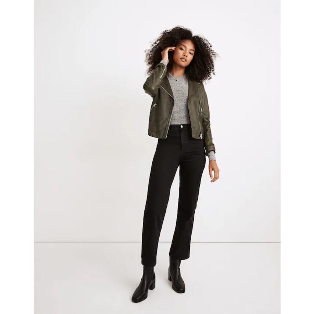 Madewell Slim Wide-Leg Crop Jeans Faded Black Lunar Wash 25/26